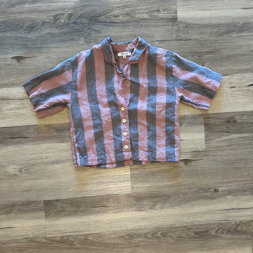 Madewell Short Sleeve Striped Button Down